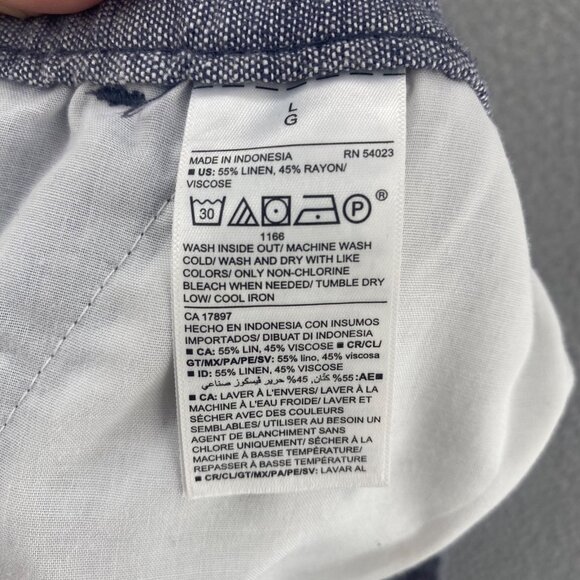 Old Navy Pants Womens Large Navy Linen Blend Pull On Wide Leg Pockets Everyday - Picture 7 of 13